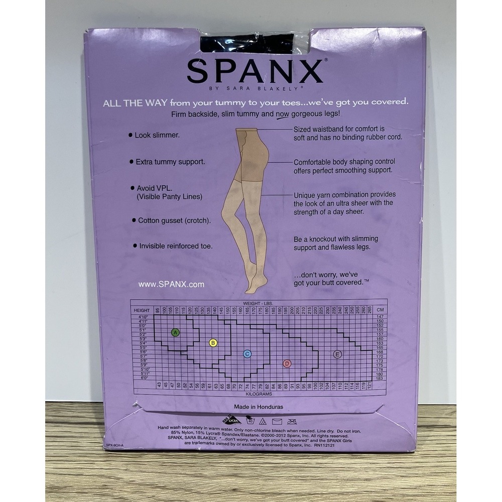 Spanx All The Way Full Length Black Hose Sara Blakely New Size C Super Control - Picture 2 of 12